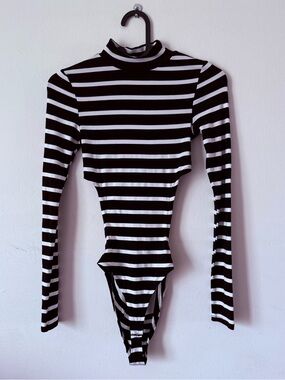 Rehab Striped Open Back Bodysuit